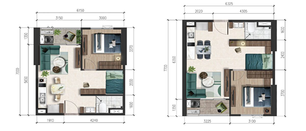 Căn hộ 1 Phòng ngủ và 1.5 Phòng ngủ Căn 1 Phòng Ngủ: Với diện tích từ 32.5m² đến 45m², loại hình này được thiết kế thông minh, tối ưu không gian sống. Đây là lựa chọn hoàn hảo cho những người trẻ độc thân hoặc các cặp đôi mới cưới đang tìm kiếm một tổ ấm ấm cúng, tiện nghi. Căn 1.5 Phòng Ngủ (1PN+): Có diện tích rộng hơn, từ 45.9m² đến 50.4m², loại căn hộ này mang đến một phòng ngủ chính và một phòng đa năng. Gia chủ có thể linh hoạt biến phòng này thành phòng làm việc, phòng đọc sách hoặc thậm chí là phòng ngủ phụ. Số lượng có hạn, loại hình này thu hút nhiều khách hàng bởi sự đa năng và mức giá hấp dẫn. 