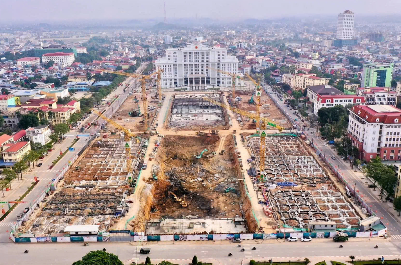 Tiến độ xây dựng shophouse phố đi bộ Thái Nguyên Central Square