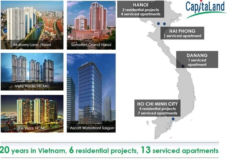 Danh sách các dự án đã triển khai của chủ đầu tư CapitaLand