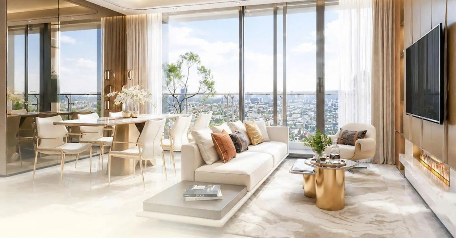 Thiết kế không gian phòng khách hiện tại của căn hộ Serena Riverside