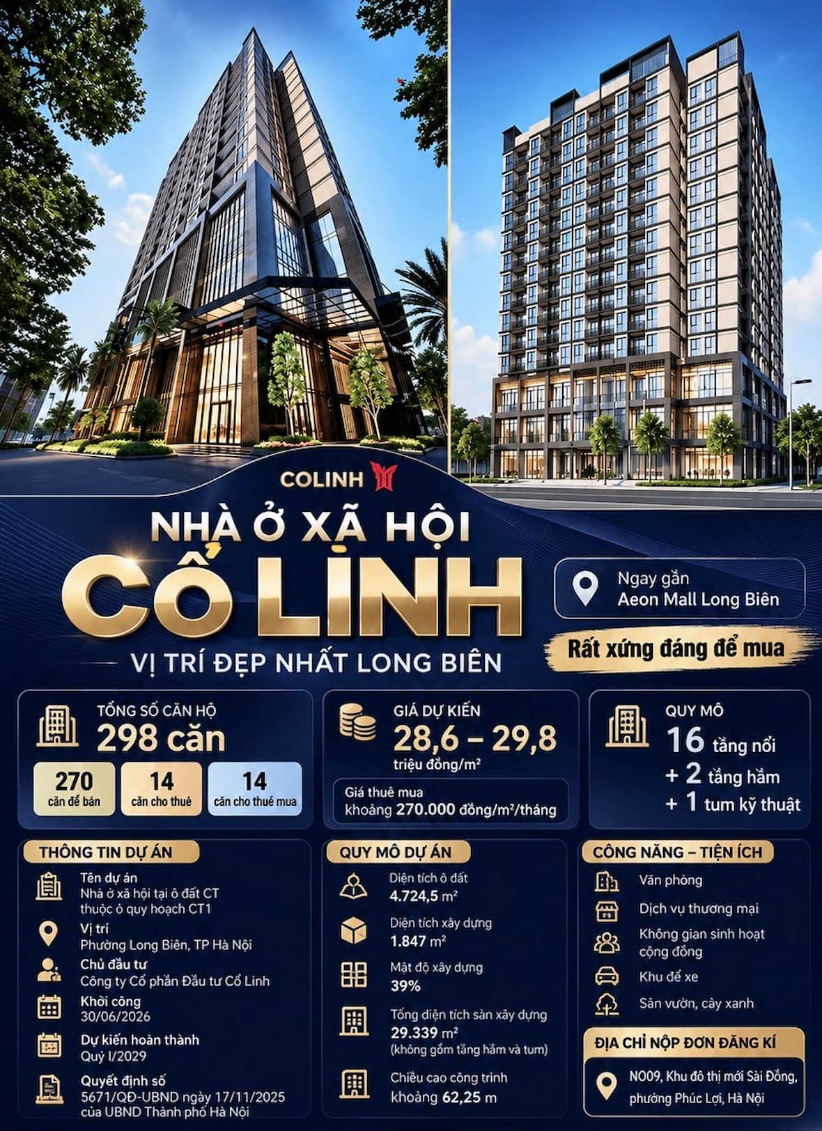 Dự án Nhà ở xã hội CT1 Cổ Linh